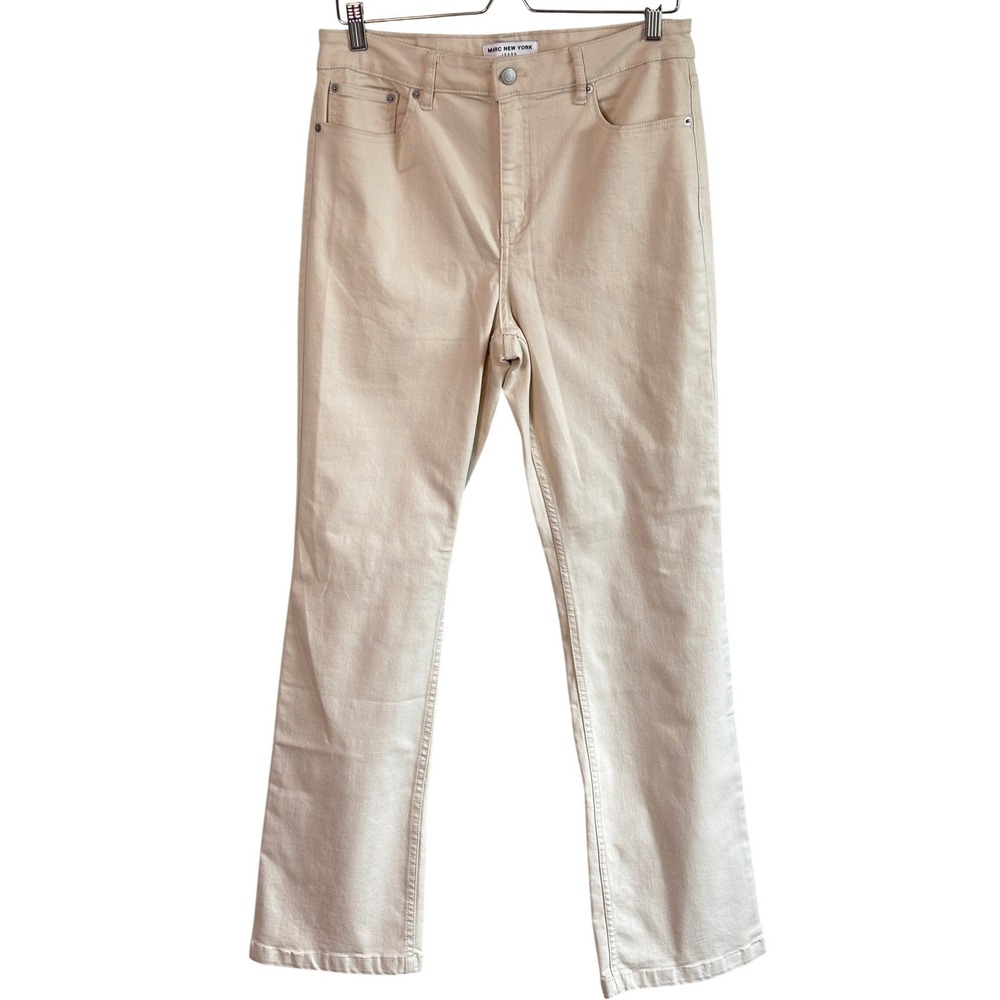 Marc New York Jeans Womens 12 Cream Off White High‎ Rise Straight Denim Pants